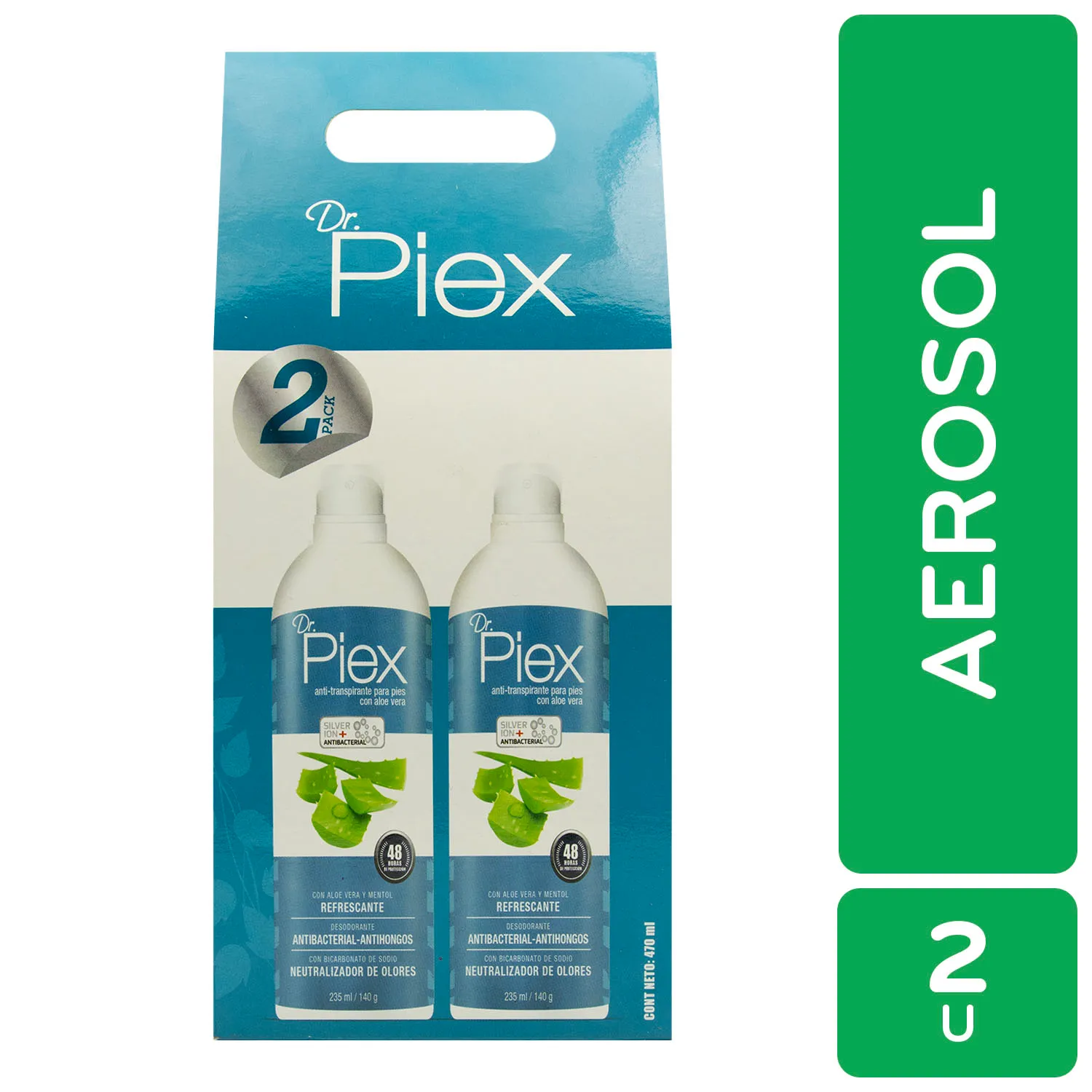 Estuche Talco Spray Refrescante Aloe Vera Mentol Piex
