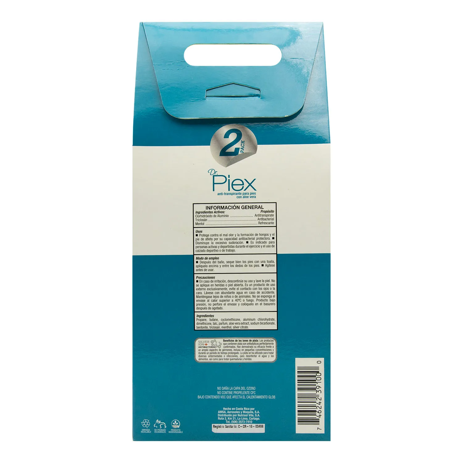 Estuche Talco Spray Refrescante Aloe Vera Mentol Piex