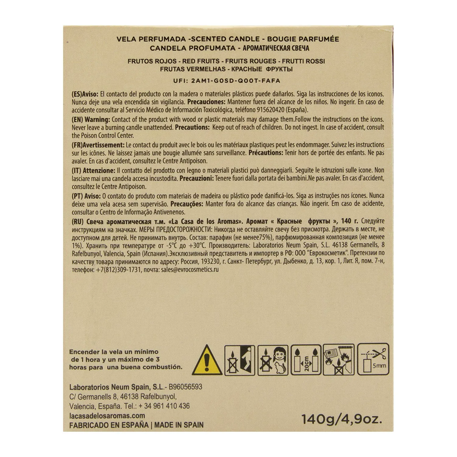 Desodorante Ambiental Vela Frutos Rojos Casa De Los Aromas