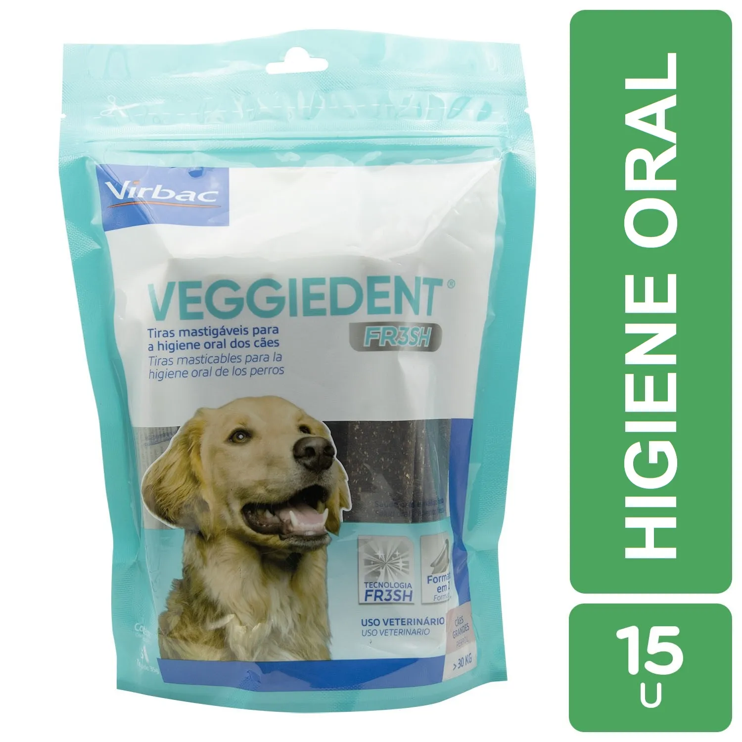 Salud Bucodental Láminas Grandes Perro Veggiedent Virbac