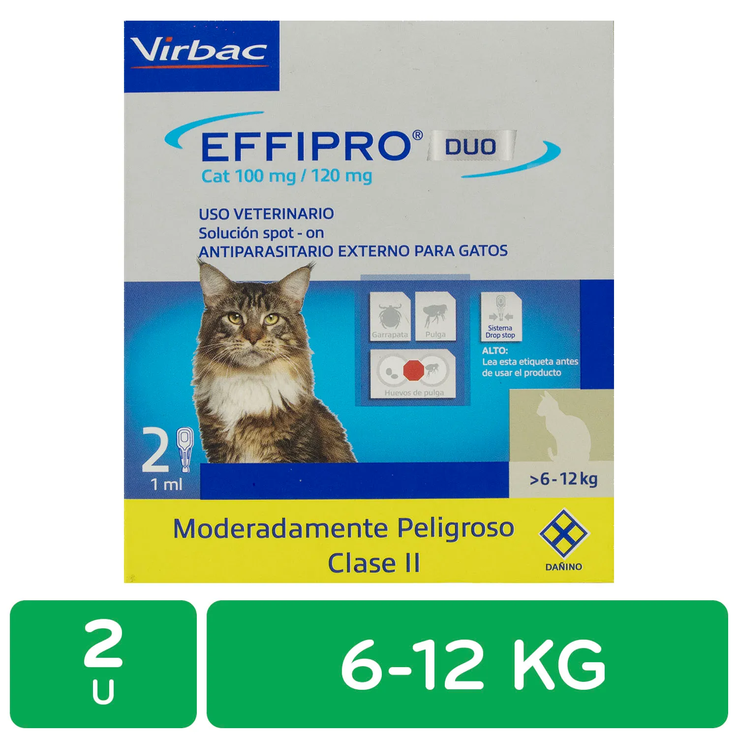 Desparasitante Externo Pipeta Gato 1-6 Kg Effipro Dúo Virbac