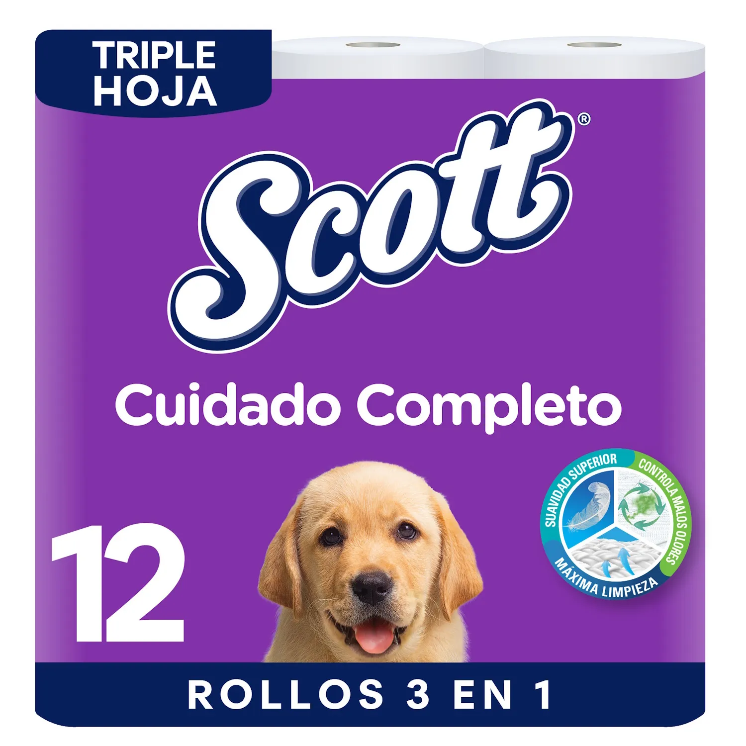 Papel Higiénico Scott Cuidado Completo Triple Hoja 12 Rollos | Auto Mercado