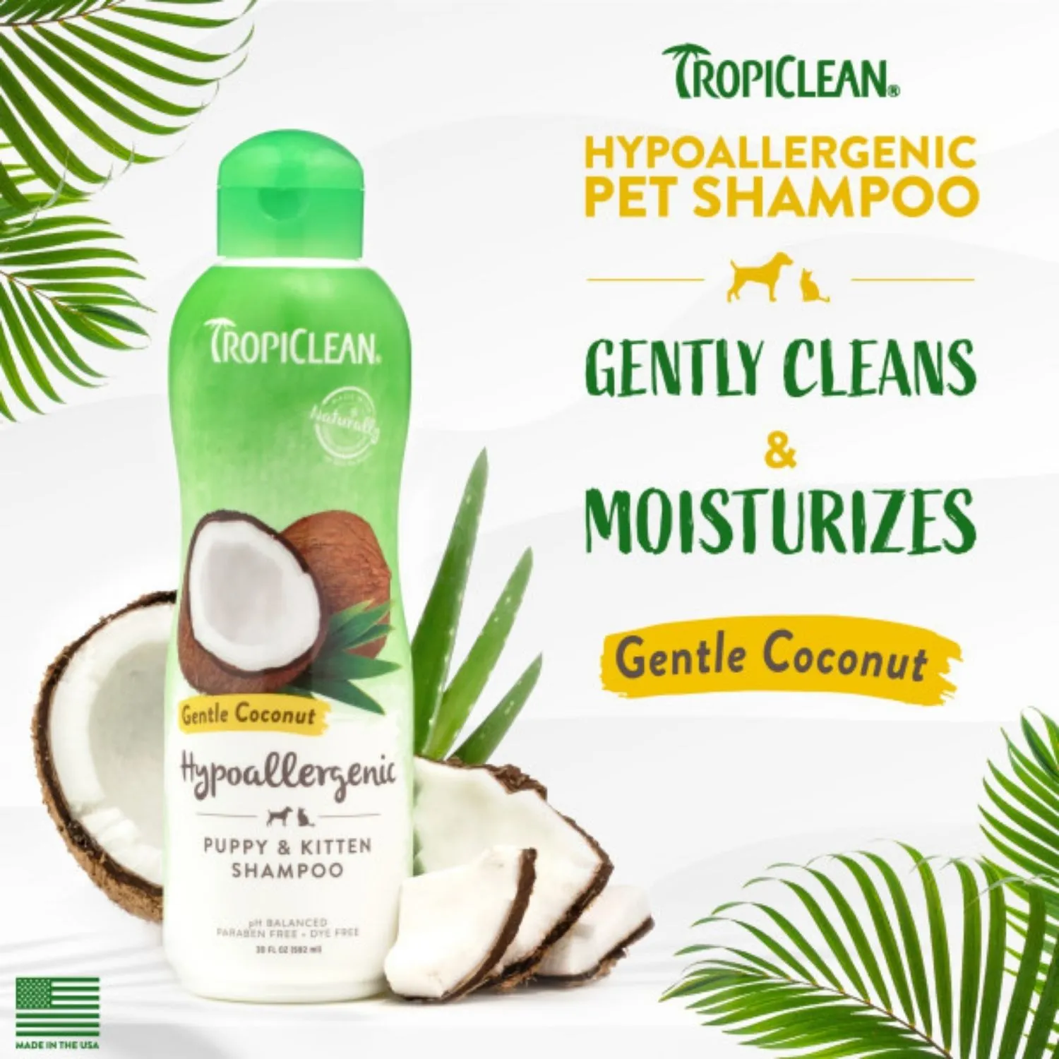 Shampoo Hipoalergénico Coco Cachorro Y Gatito Tropiclean