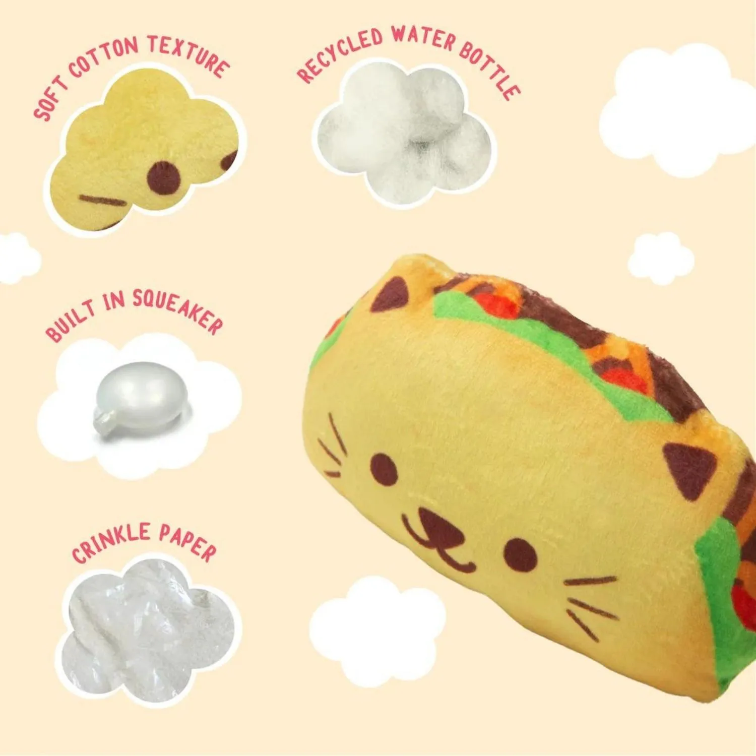Peluche Taco Gato Snugarooz