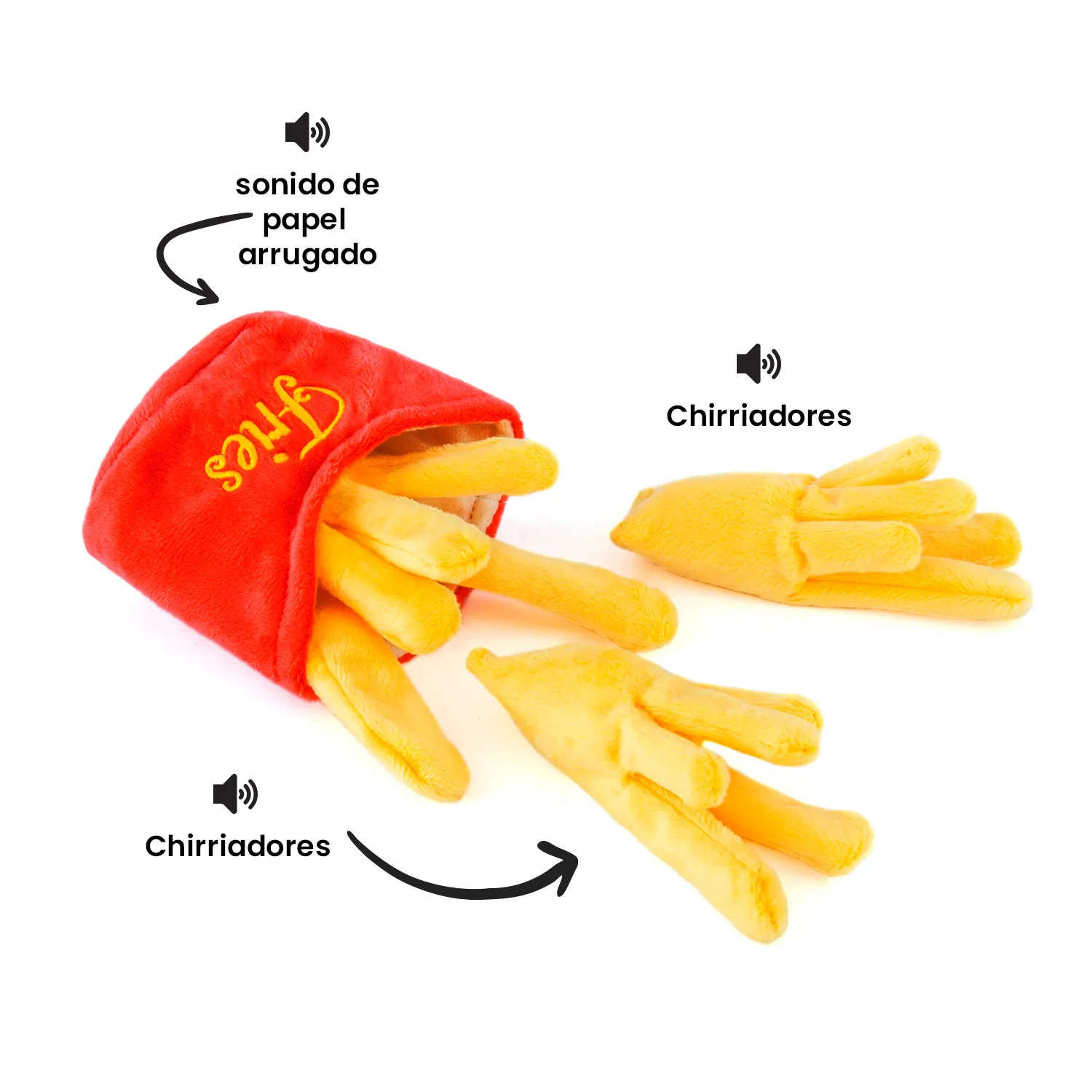 Peluche Papas Fritas Desarmable Con Sonido P.l.a.y