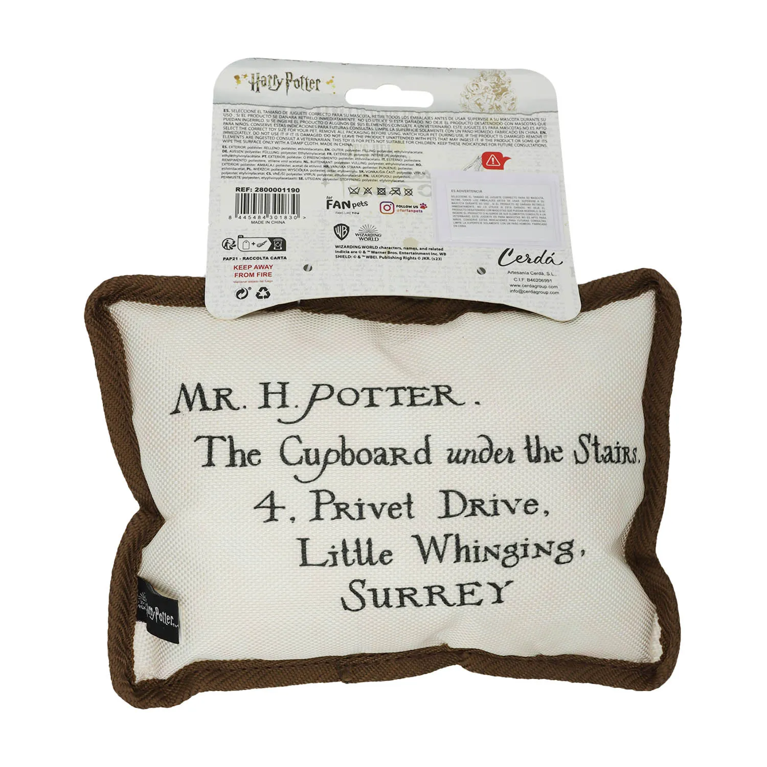 Juguete Sobre Carta Hogwarts Perro Harry Potter