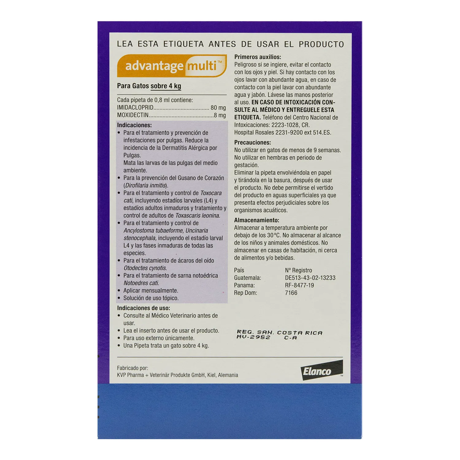 Antipulgas Interno Y Externo Gato Pipeta 4+ Kg Advantage