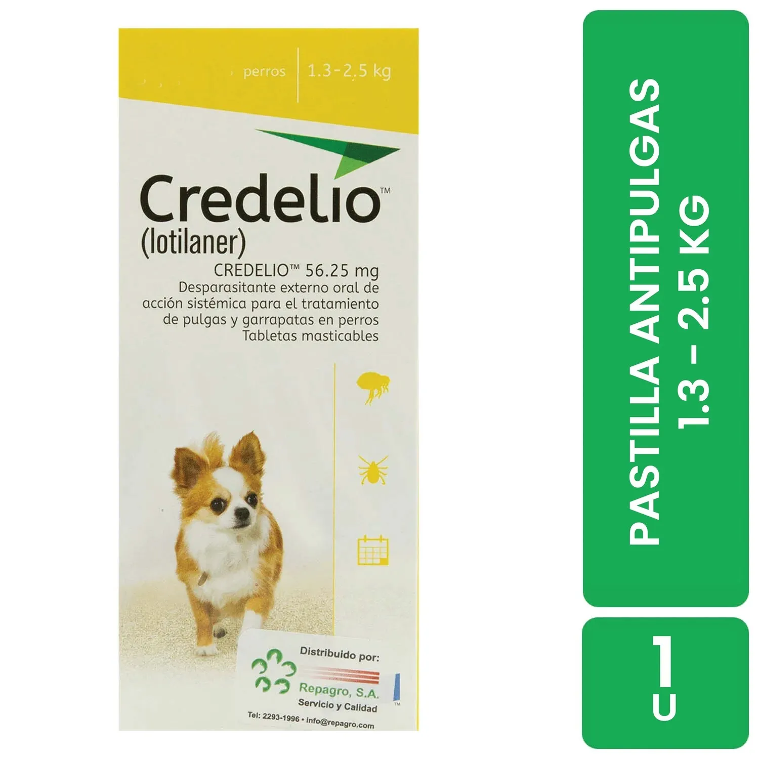Antipulgas Y Garrapatas Externo Perro Pastilla 1.3 A 2.5 Kg Credelio