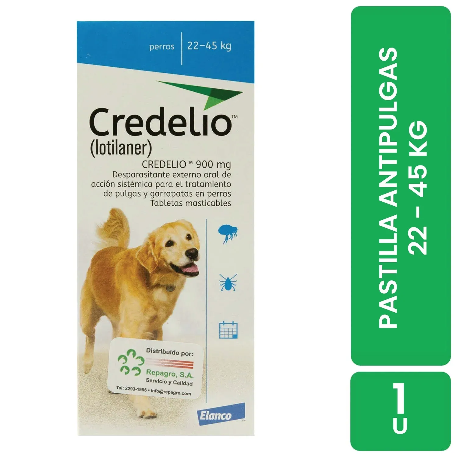 Antipulgas Y Garrapatas Externo Perro Pastilla 22 A 45 Kg Credelio