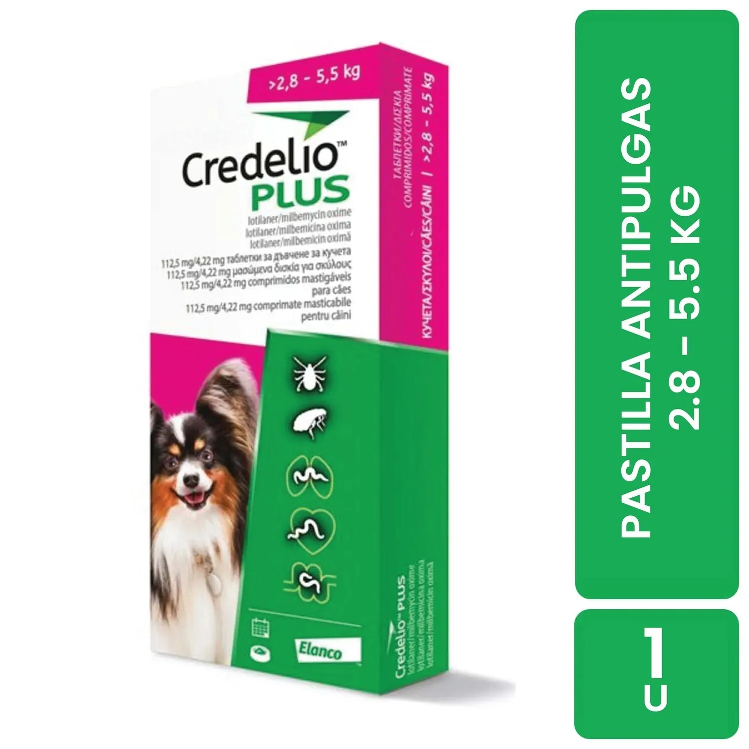 Antipulgas Y Garrapatas Externo Perro Pastilla 2.8 A 5.5 Kg Credelio