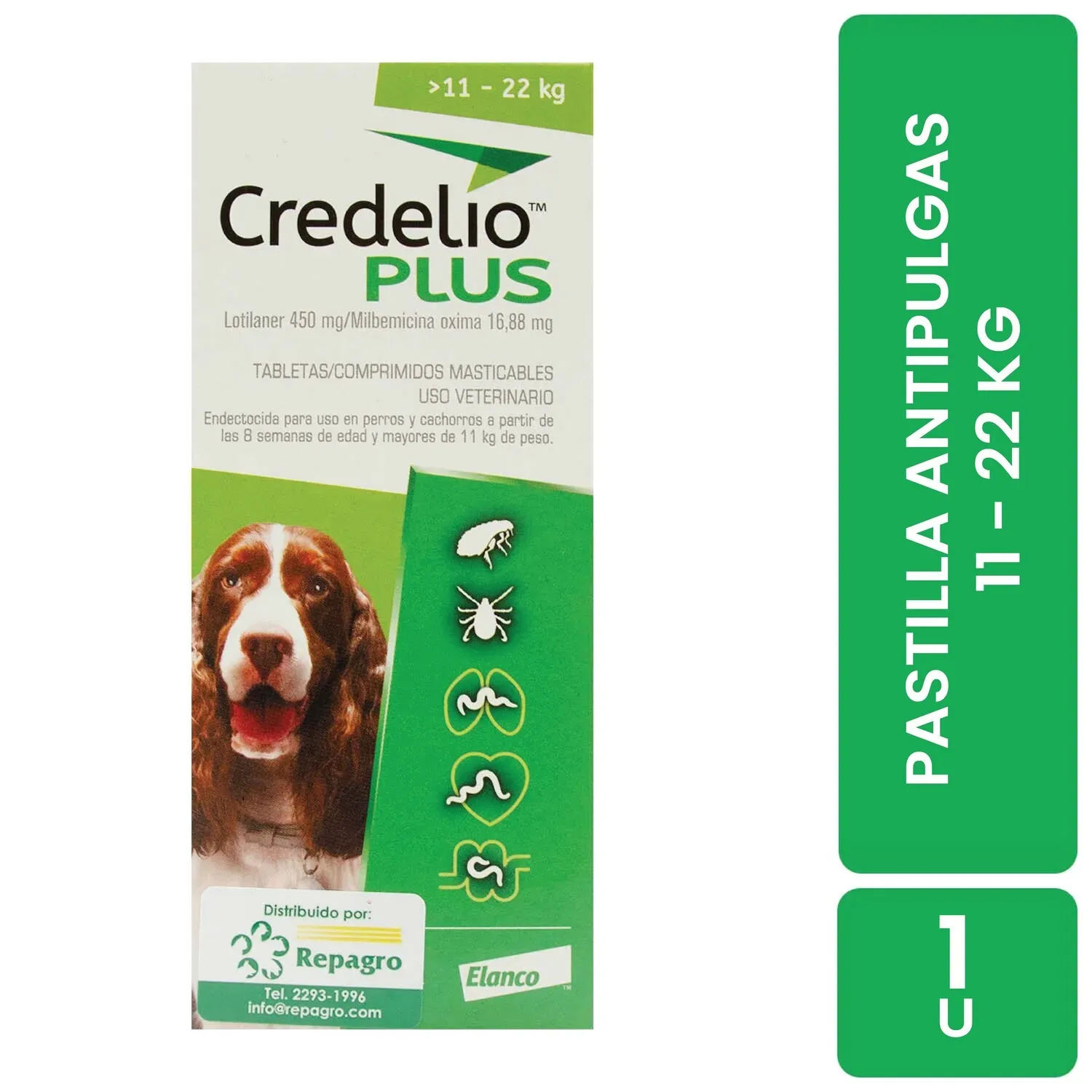 Antipulgas Y Garrapatas Externo Perro Pastilla 11 A 22 Kg Credelio