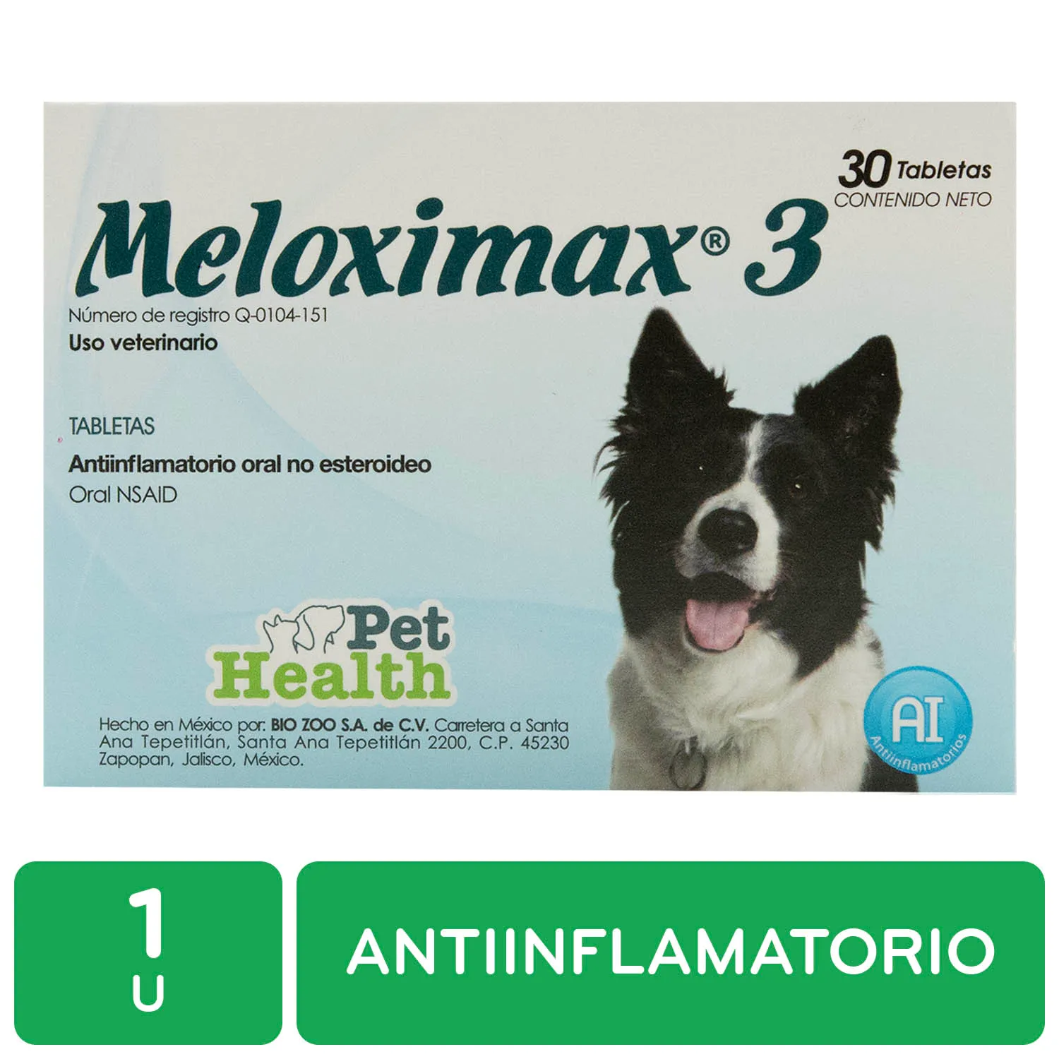 Antiinflamatorio Pastilla Mascota 3 Mg Meloximax