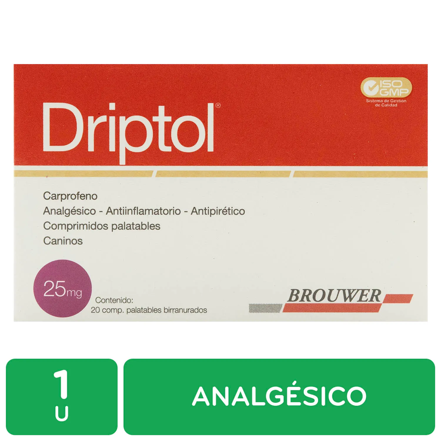Analgesico Perro 25 Mg Comprimidos Driptol Brouwer