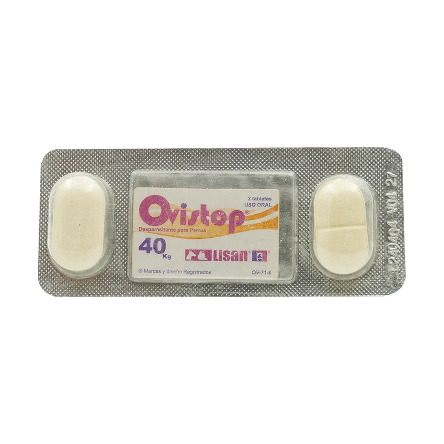 Desparasitante  Amplio Expectro Pastilla Perro 40 Kg Ovistop Lisan