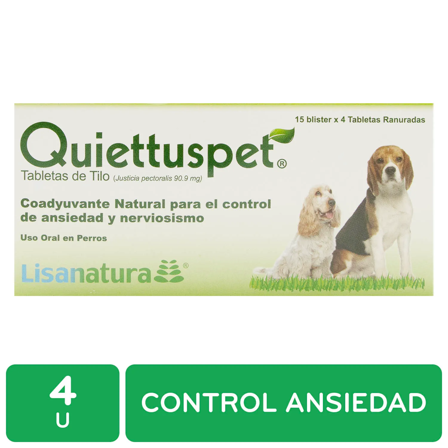 Coadyuvante Natural Ansiedad Perro Quiettuspet Lisan