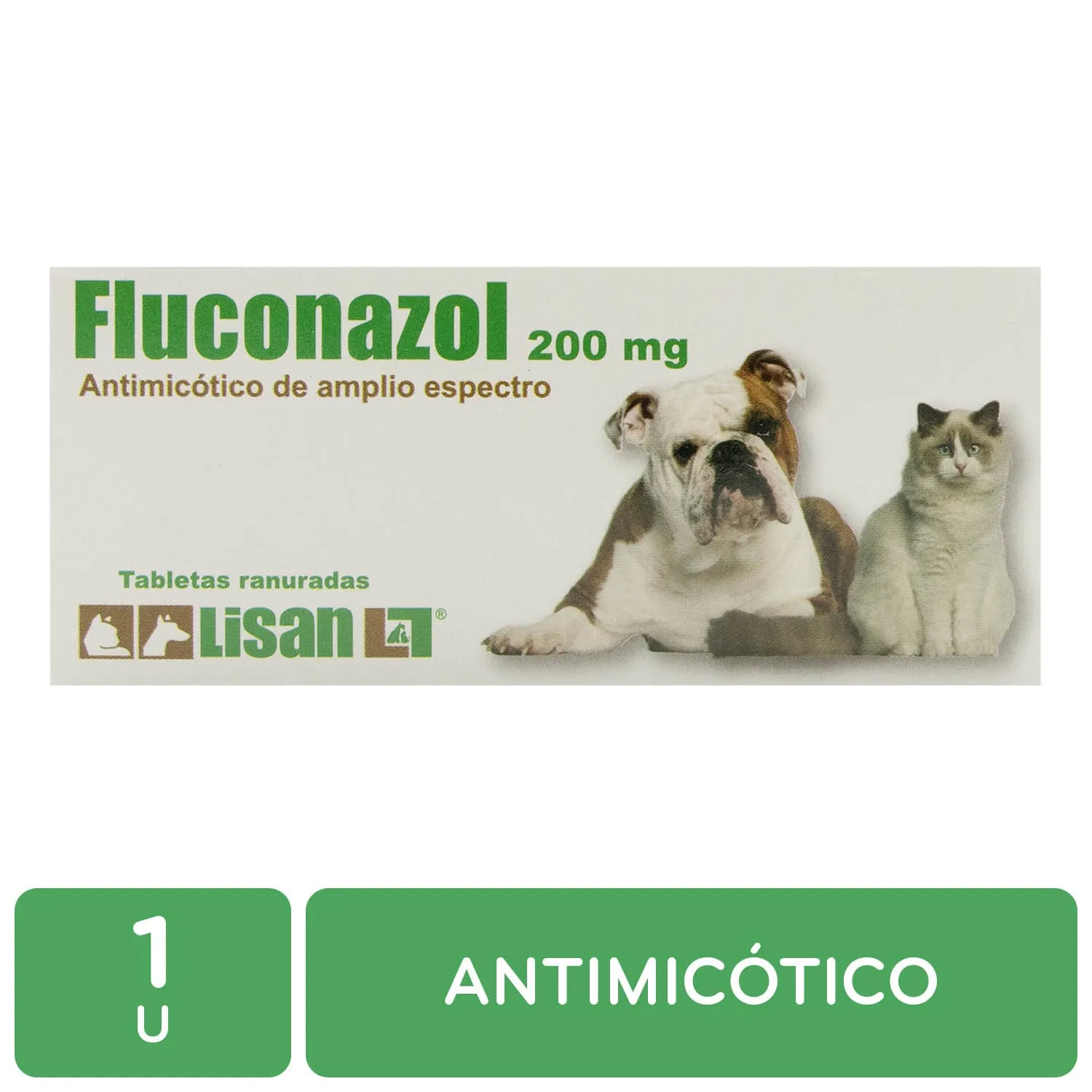 Antimicótico Pastilla Perro Y Gato 200 Mg Fluconazol Lisan
