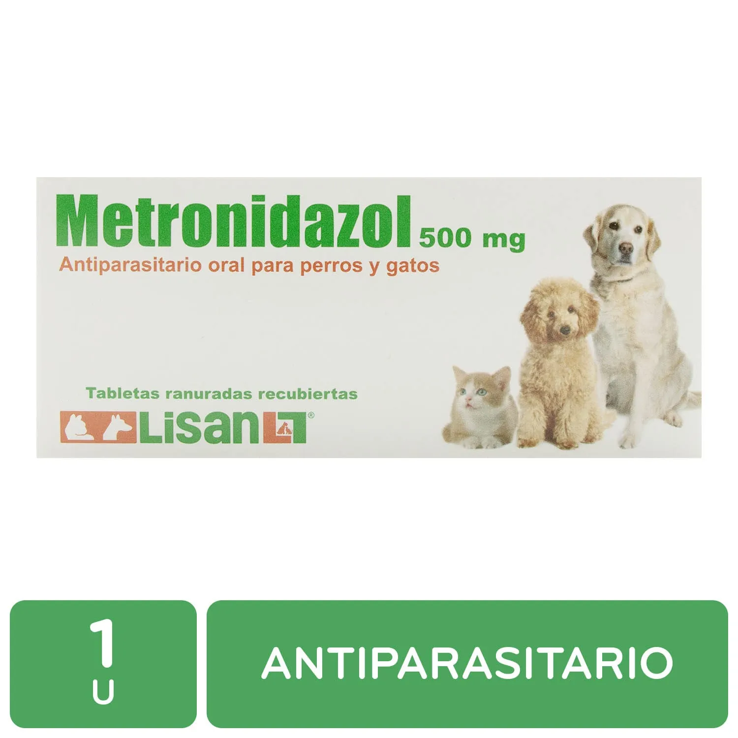 Antiparasitario Pastilla 500 Mg Perro Y Gato Metronidazol Lisan