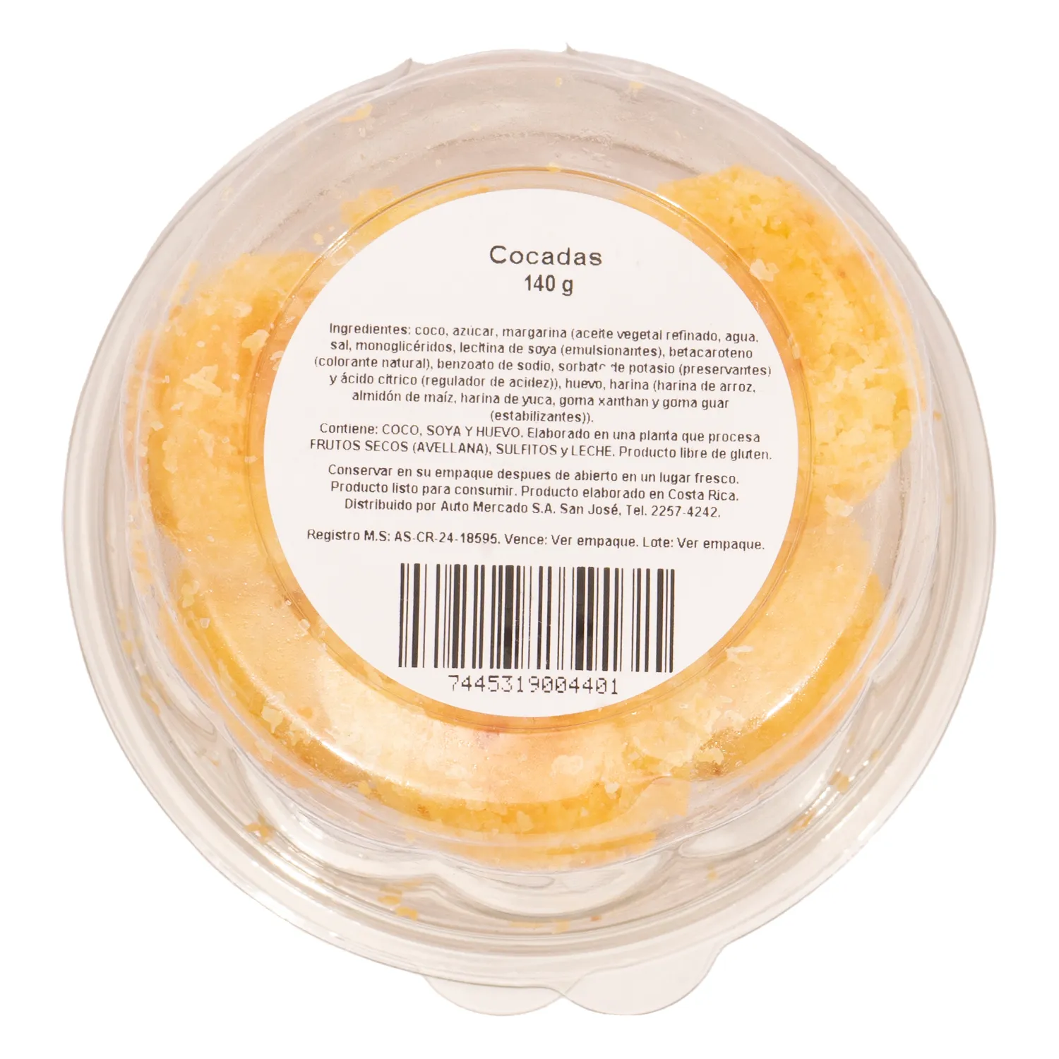 Cocadas Sin Gluten Automercado Envase 140 G