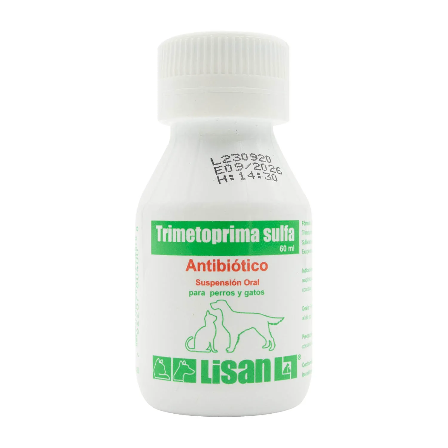 Antibiótico Líquido Perro Y Gato Trimetoprima Sulfa Lisan