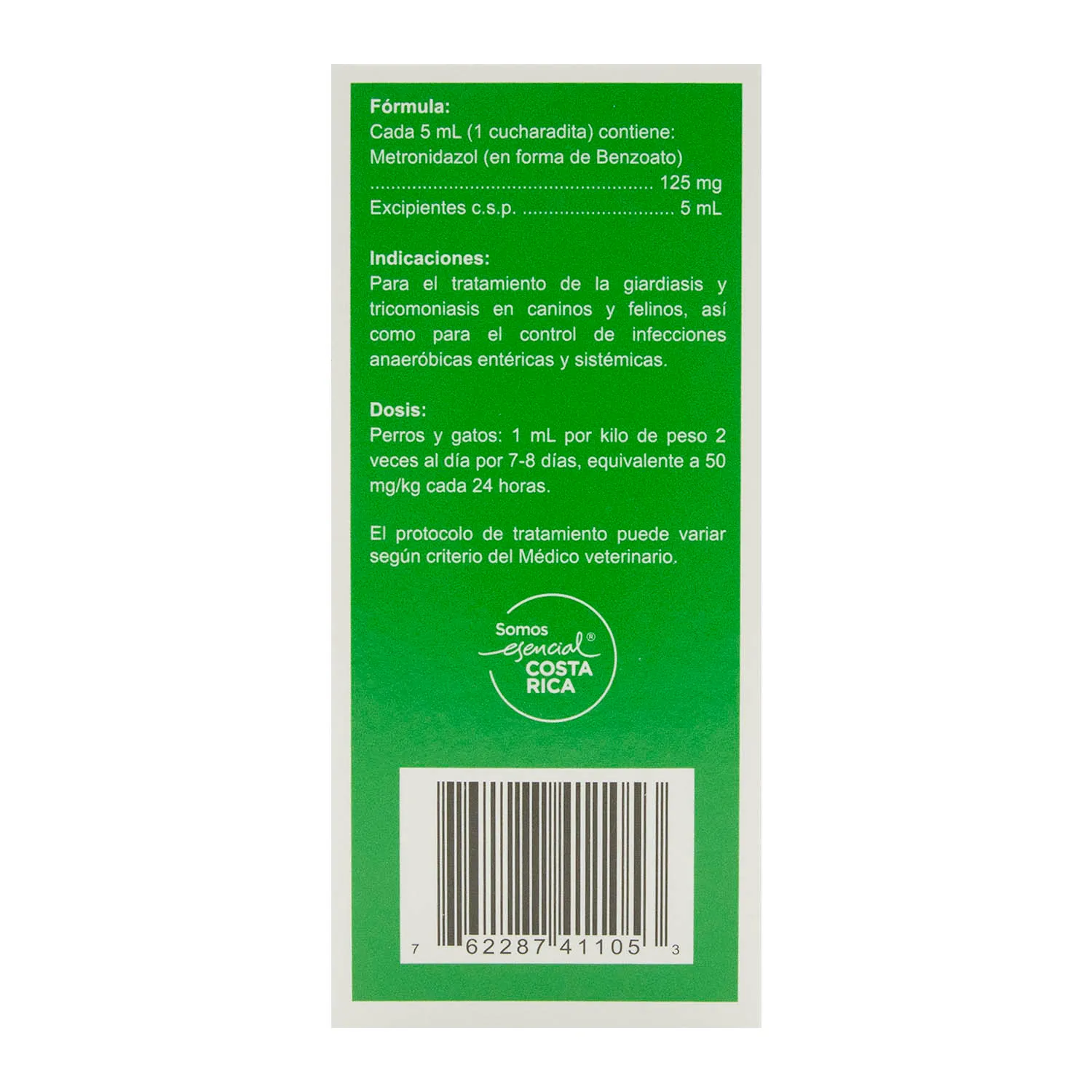Antiparasitario Liquido Perro Y Gato 125 Mg Metronidazol Lisan