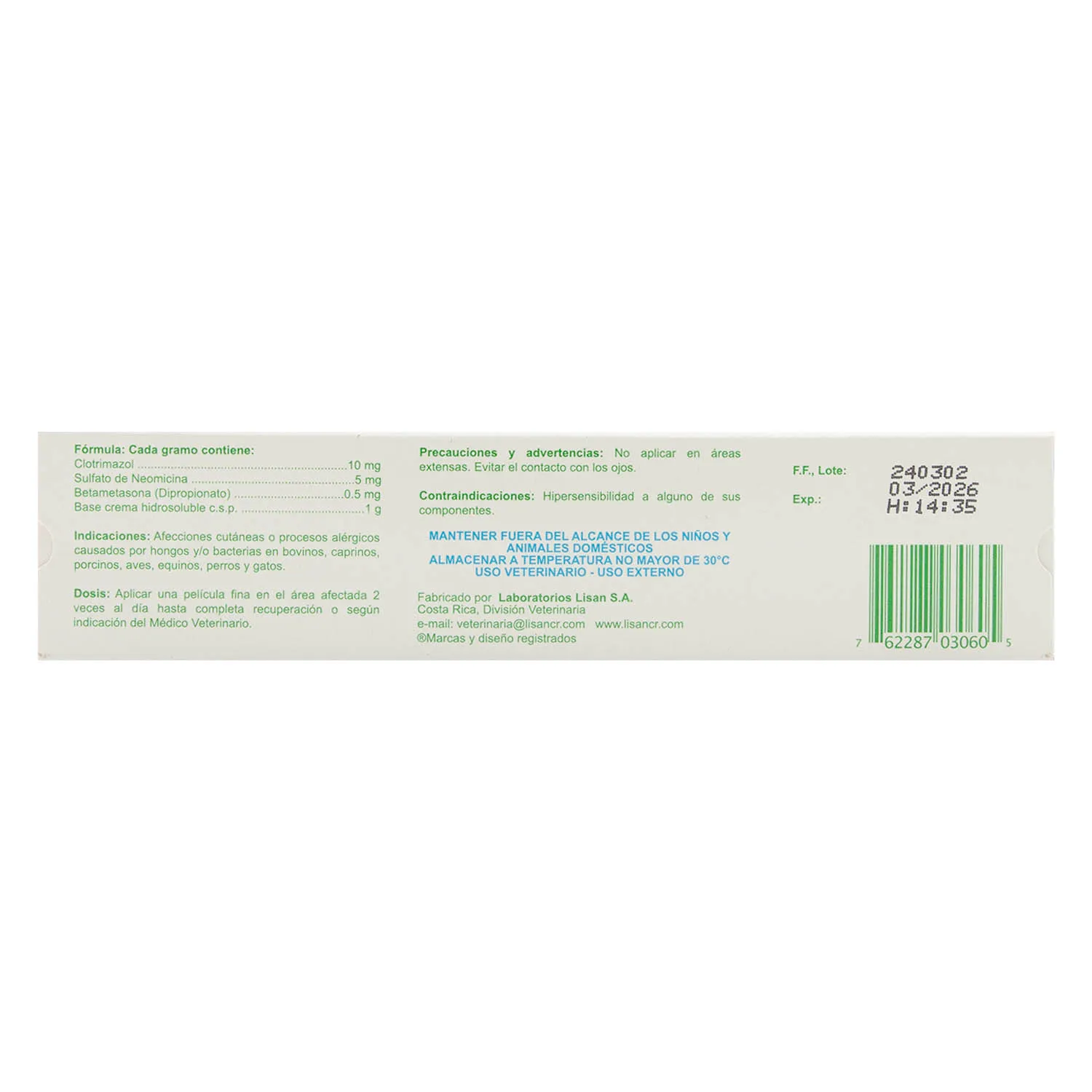 Crema Fungicida Antiiflamatoria Perro Y Gato Clotrimazol Lisan