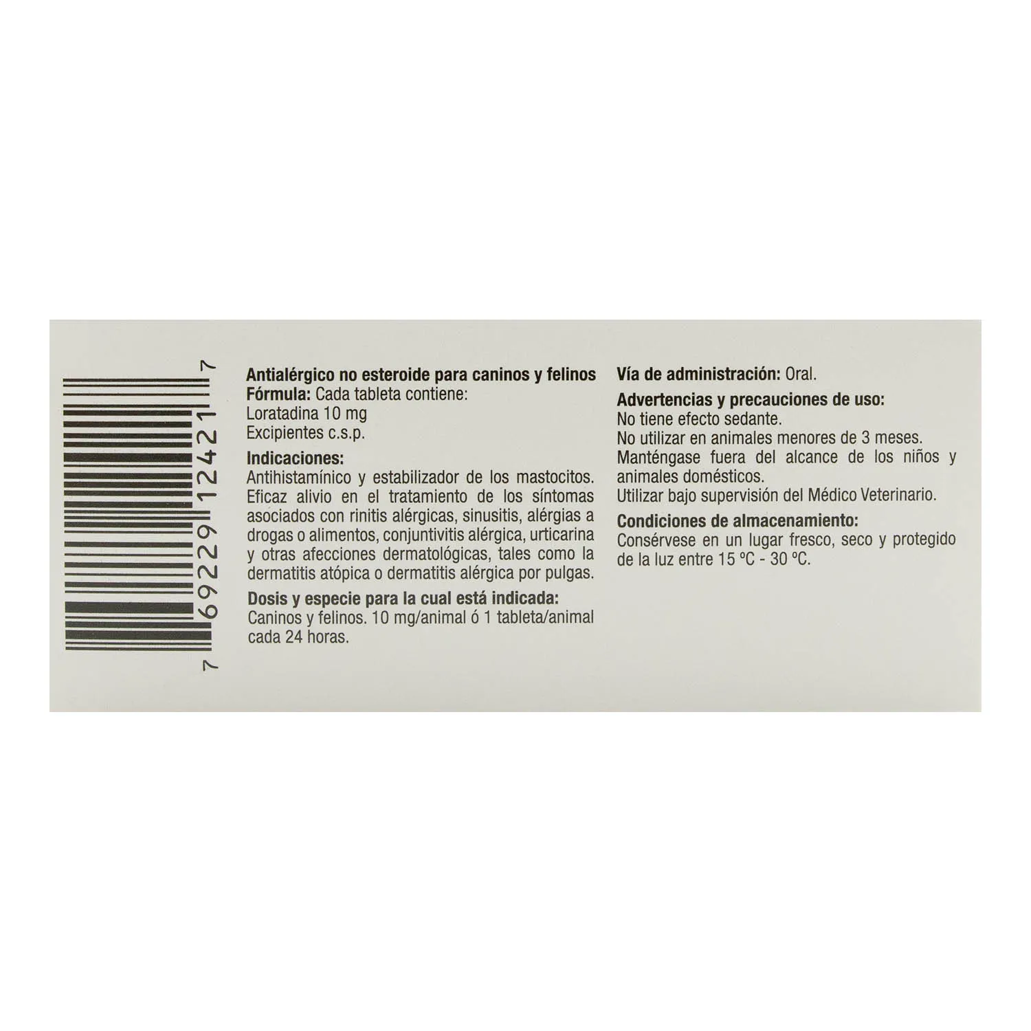 Antialérgico Pastilla Perro Loratadina Calox