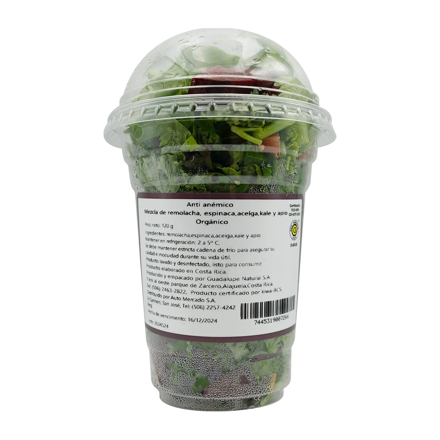 Mix Batido Vegetales Antianemico Auto Mercado  Frasco 1 Unid