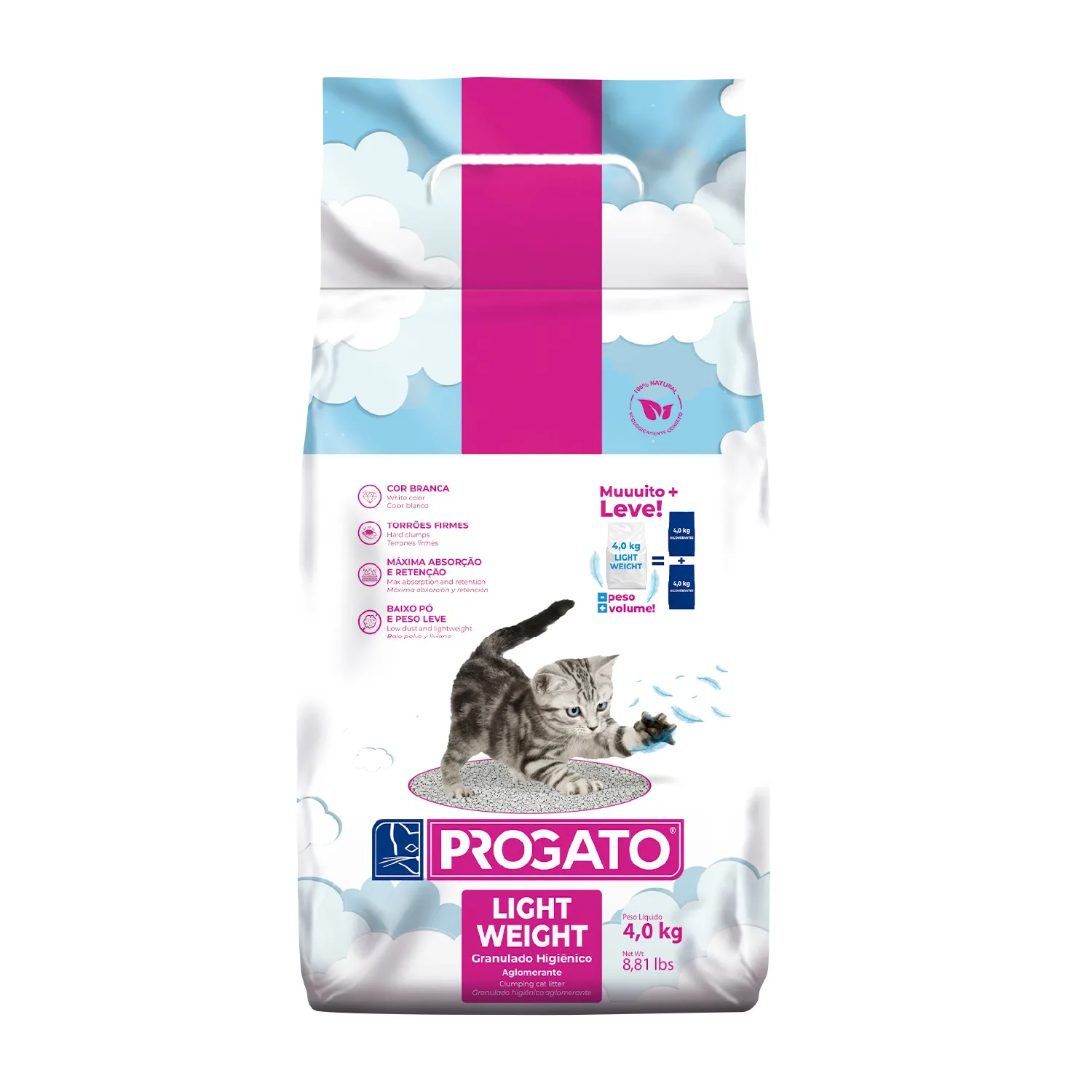 Arena Para Gato Biodegradable Aglutinante Progato