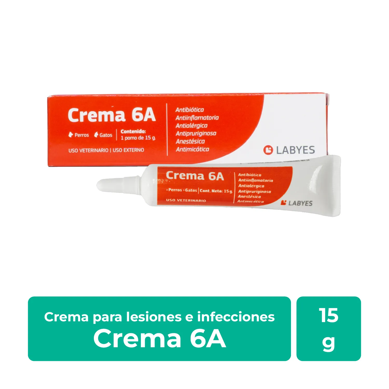 Antibiótico Antiinflamatorio Crema Perro Y Gato Labyes