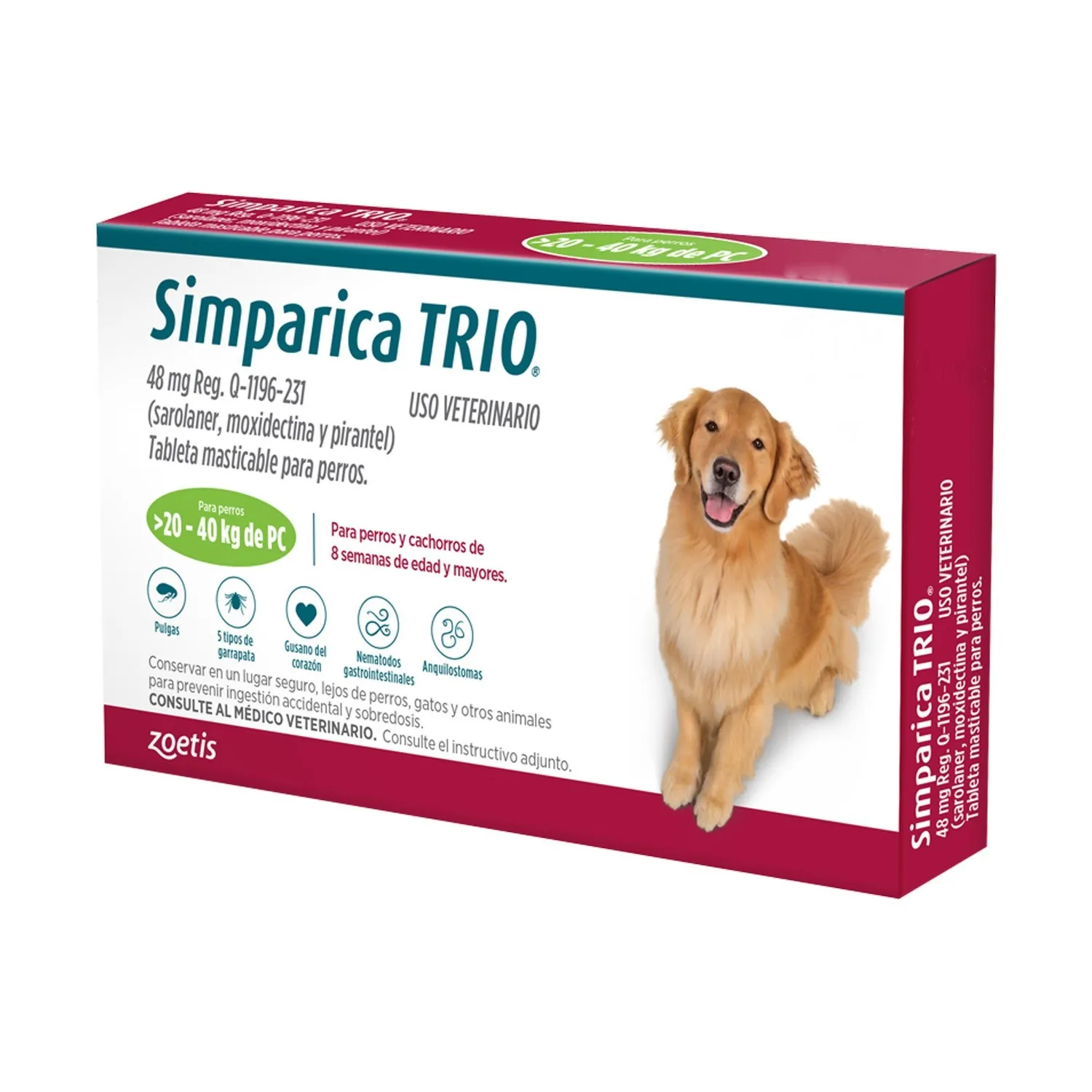 Desparasitante Tableta Perro 20 - 40 Kg Zoetis