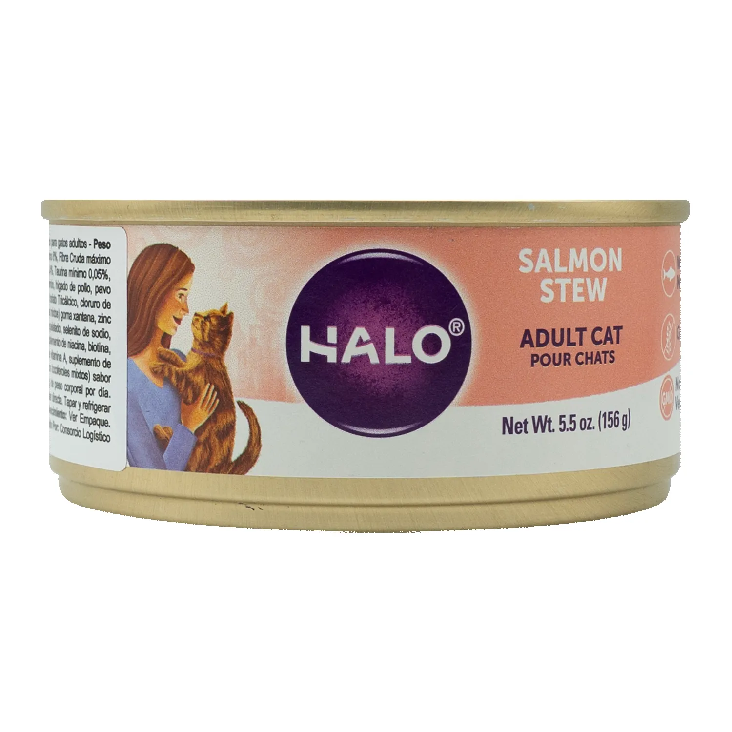 Alimento Gato Humedo Libre De Granos Salmon Adulto Halo