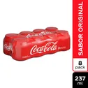 Bebida Gaseosa Regular Cola 8u Coca Cola Paquete 1896 Ml