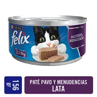 Alimento Húmedo Gato Paté Pavo Felix Lata 156 G