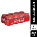 Bebida Gaseosa Zero Cola 8u Coca Cola Paquete 1896 Ml