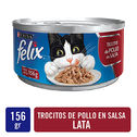 Alimento Gato Humedo Trozos Pollo Felix Lata 156 G