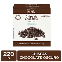 Confiteria Chips Chocolate Amargo Sweetwell Caja 220 G