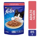 Alimento Gato Adulto Humedo Salmon Felix Bolsa 85 G