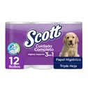 Papel Higienico Triple Hoja 12u Scott Paquete 1246.8 G