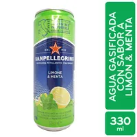 Agua Gasificada Saborizada Limón San Pellegrino Lata 330 Ml