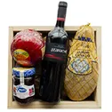 Canasta Gourmet Mini Jamon Curado Queso Edam Bola Vino Auto Mercado Unid