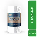 Bolsa Basura Mediana Blanca  Rollo Bio Biofilm Blister 30 Unid