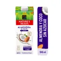 Bebida Semilla Almendra Liquido Coco Sin Azúcar Natures Heart Tetra Brick 946 Ml