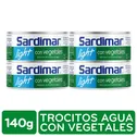 Atun Lomo Trocitos Vegetales Ligth 4u Sardimar Paquete 560 G
