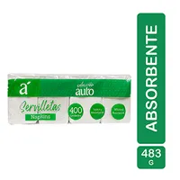 Servilleta Papel Lisa Cuadrada Blanca 400 U Auto Selección Paquete 600 G