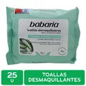 Toalla Humeda Desmaquillante Aloe Vera Babaria Paquete 25 Unid