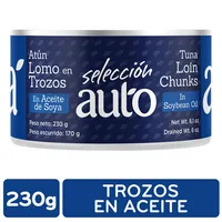 Atun Lomo Trozos Aceite Soya Selección Auto Paquete 230 G