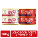 Atun Lomo Entero Aceite Soya Y Atun Lomo Trocitos Ticopica Tesoro Del Mar