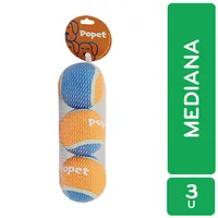 Juguete Bola Mediana Tennis Para Perro Popet