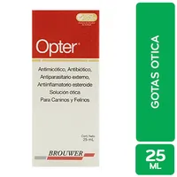 Gotas Óticas Antibiótico  Perro Y Gato Opter Brouwer