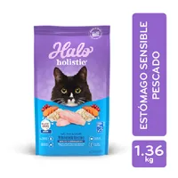 Alimento Gato Seco Adulto Pez Blanco Estomago Sensible Halo